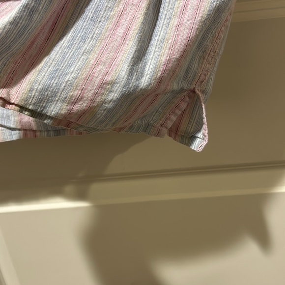 Bruno New York Mens Linen Blend striped Button Down Short Sleeve Shirt size 2XLT - Picture 5 of 15